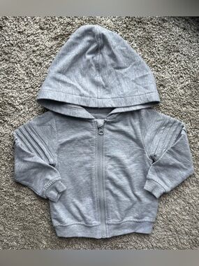 Wonder Nation Gray Zip-Up Hoodie Jacket 18M Minimalist Baby Toddler Sweatshirt